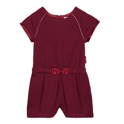 Baker by Ted Baker Girls' dark red textured playsuit